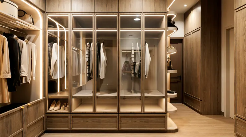 Wardrobe with glass doors